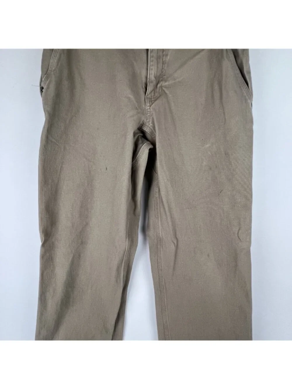 Duluth Trading Co Flex Fire Hose Pants Mens 30x32 Beige Straight Leg - Picture 3 of 7